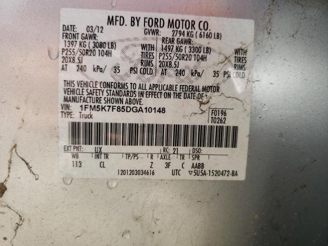 Photo 10 from auction – 2013 FORD EXPLORER L with VIN 1FM5K7F85DGA10148