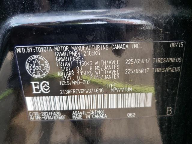 Photo 10 from auction – 2015 TOYOTA RAV4 XLE with VIN 2T3RFREV6FW374616