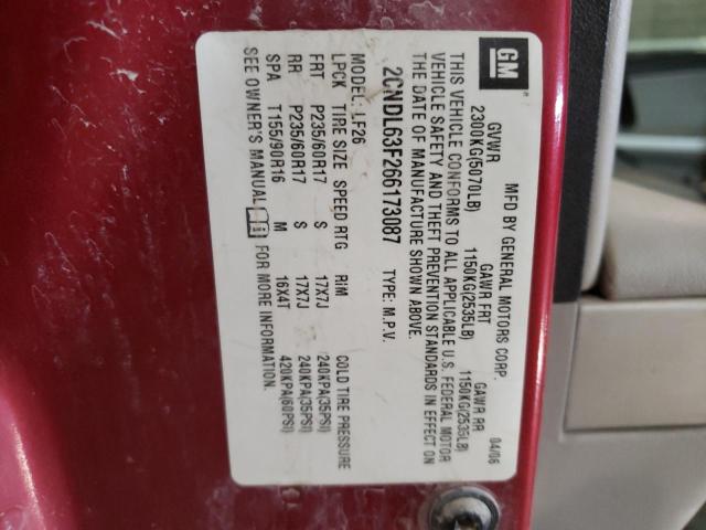 Photo 10 from auction – 2006 CHEVROLET EQUINOX LT with VIN 2CNDL63F266173087