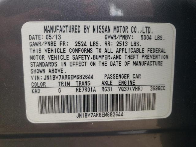 Photo 10 from auction – 2014 INFINITI Q50 BASE with VIN JN1BV7AR6EM682644