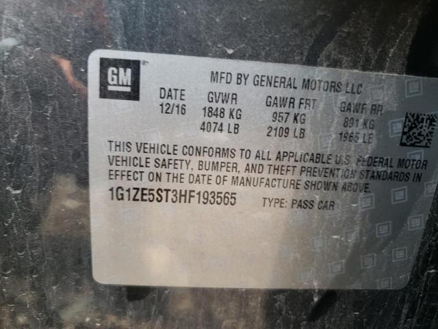Photo 10 from auction – 2017 CHEVROLET MALIBU LT with VIN 1G1ZE5ST3HF193565