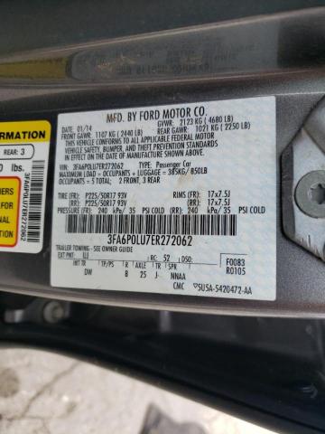 Photo 10 from auction – 2014 FORD FUSION SE with VIN 3FA6P0LU7ER272062