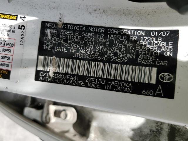 Photo 10 from auction – 2007 TOYOTA COROLLA CE with VIN JTDBR32E670125829