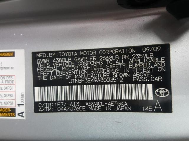 Photo 10 from auction – 2010 TOYOTA CAMRY BASE with VIN JTNBF3EK9A3003512