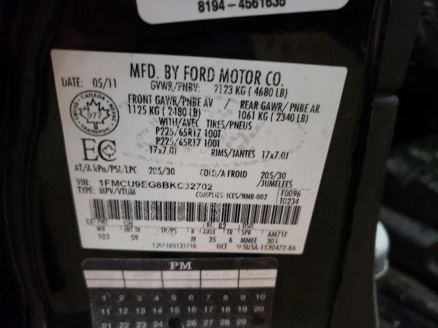 Photo 10 from auction – 2011 FORD ESCAPE LIM with VIN 1FMCU9EG8BKC32702