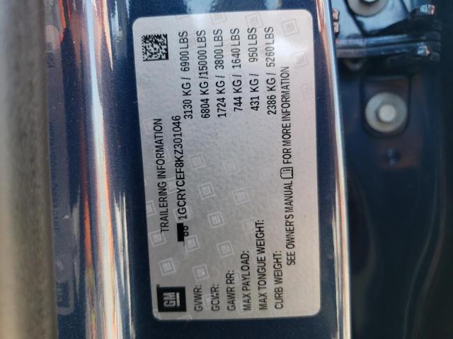 Photo 10 from auction – 2019 CHEVROLET SILVERADO with VIN 1GCRYCEF8KZ301046