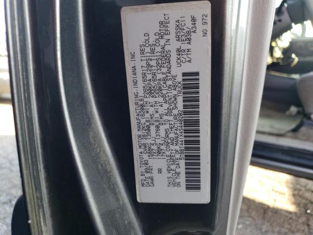 Photo 10 from auction – 2004 TOYOTA TUNDRA ACC with VIN 5TBBT441X4S440202