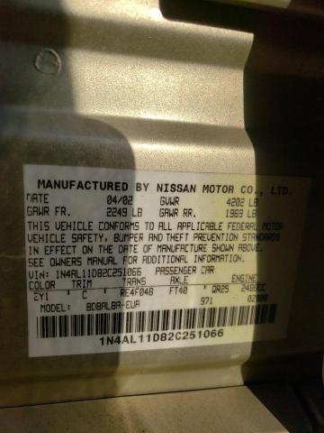 Photo 10 from auction – 2002 NISSAN ALTIMA BAS with VIN 1N4AL11D82C251066