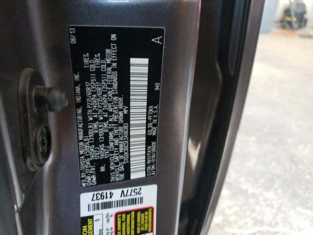 Photo 10 from auction – 2014 TOYOTA SIENNA with VIN 5TDZK3DC5ES406383