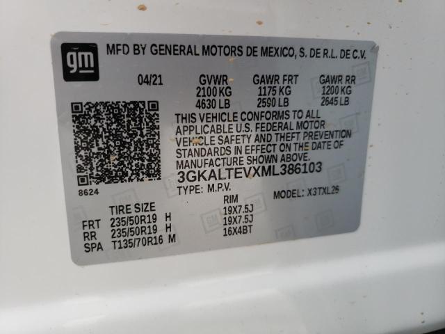 Photo 10 from auction – 2021 GMC TERRAIN SL with VIN 3GKALTEVXML386103