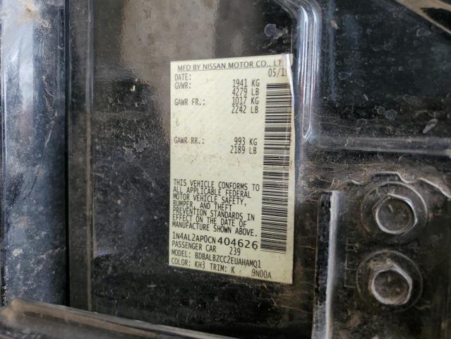 Photo 10 from auction – 2012 NISSAN ALTIMA BAS with VIN 1N4AL2AP0CN404626