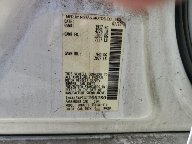 Photo 10 from auction – 2016 NISSAN ALTIMA 2.5 with VIN 1N4AL3AP1GC266280