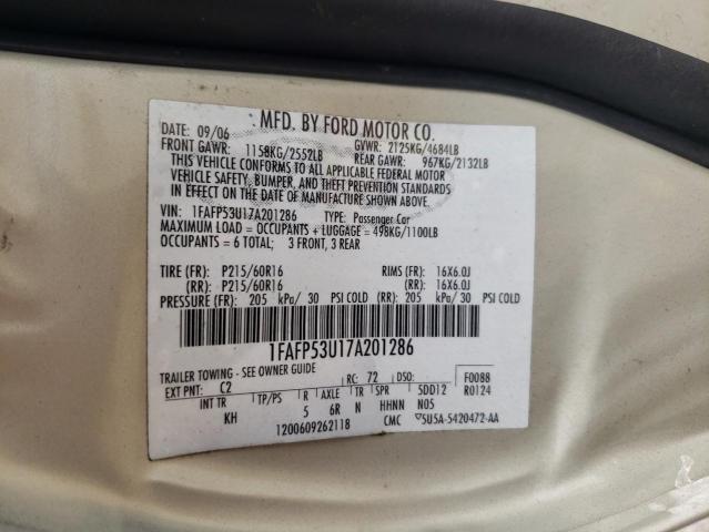 Photo 10 from auction – 2007 FORD TAURUS SE with VIN 1FAFP53U17A201286