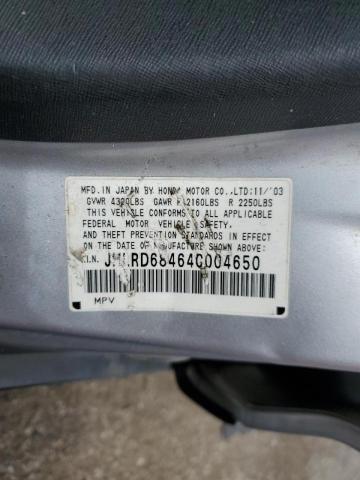 Photo 10 from auction – 2004 HONDA CR-V LX with VIN JHLRD68464C004650