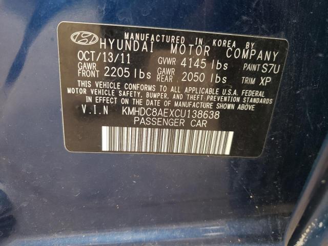 Photo 10 from auction – 2012 HYUNDAI ELANTRA TO with VIN KMHDC8AEXCU138638