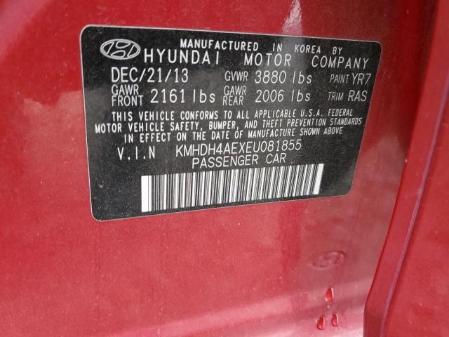 Photo 10 from auction – 2014 HYUNDAI ELANTRA SE with VIN KMHDH4AEXEU081855