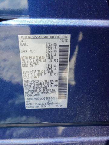 Photo 10 from auction – 2018 NISSAN PATHFINDER with VIN 5N1DR2MN7JC665515