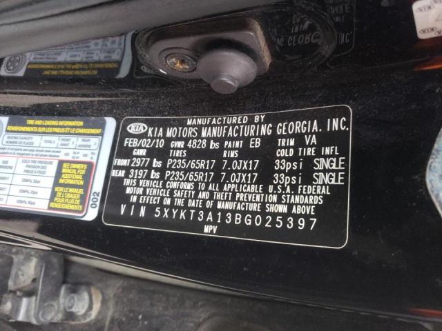 Photo 10 from auction – 2011 KIA SORENTO BA with VIN 5XYKT3A13BG025397
