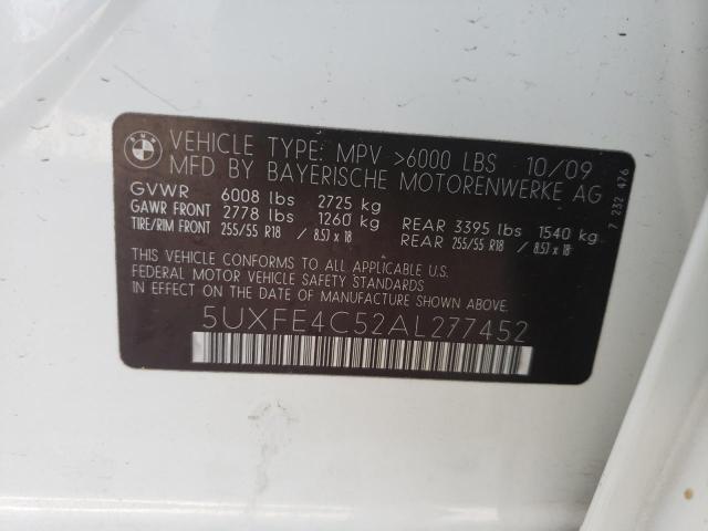 Photo 10 from auction – 2010 BMW X5 XDRIVE3 with VIN 5UXFE4C52AL277452