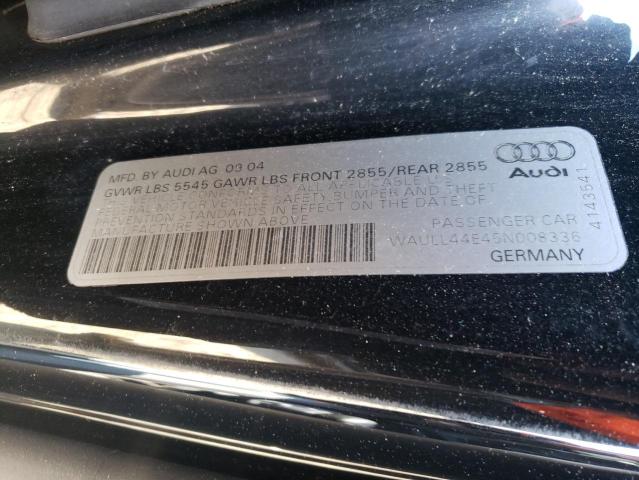 Photo 10 from auction – 2005 AUDI A8 4.2 QUA with VIN WAULL44E45N008336