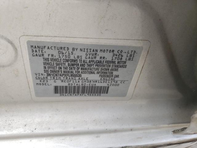 Photo 10 from auction – 2015 NISSAN VERSA S with VIN 3N1CN7APXFL955535