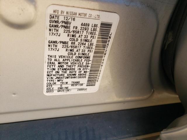 Photo 10 from auction – 2017 NISSAN ROGUE S with VIN JN8AT2MT6HW138005