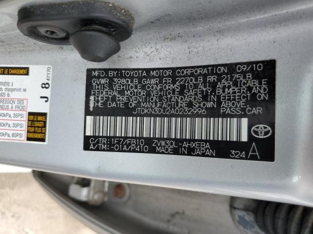 Photo 10 from auction – 2010 TOYOTA PRIUS with VIN JTDKN3DU2A0232996