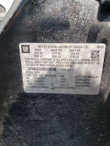 Photo 10 from auction – 2016 CHEVROLET EQUINOX LT with VIN 2GNALCEK8G6134142