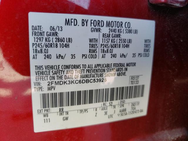 Photo 10 from auction – 2013 FORD EDGE LIMIT with VIN 2FMDK3KC6DBC53926