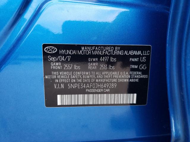 Photo 10 from auction – 2018 HYUNDAI SONATA with VIN 5NPE34AF0JH649289