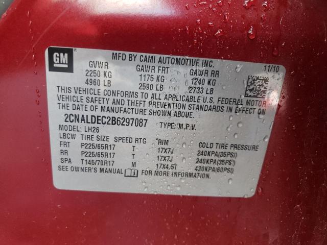 Photo 10 from auction – 2011 CHEVROLET EQUINOX LT with VIN 2CNALDEC2B6297087