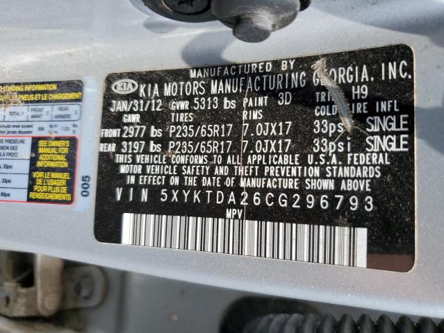 Photo 10 from auction – 2012 KIA SORENTO BA with VIN 5XYKTDA26CG296793