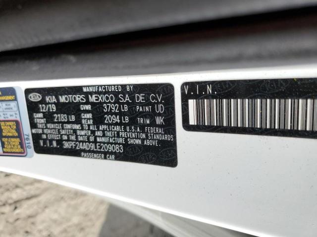 Photo 10 from auction – 2020 KIA FORTE FE with VIN 3KPF24AD9LE209083