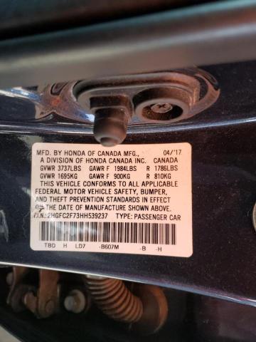 Photo 10 from auction – 2017 HONDA CIVIC EX with VIN 2HGFC2F73HH539237