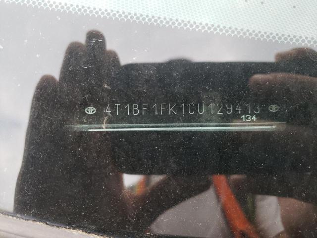 Photo 10 from auction – 2012 TOYOTA CAMRY BASE with VIN 4T1BF1FK1CU129413