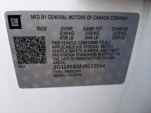 Photo 10 from auction – 2018 CHEVROLET IMPALA LT with VIN 2G1105S32J9173544