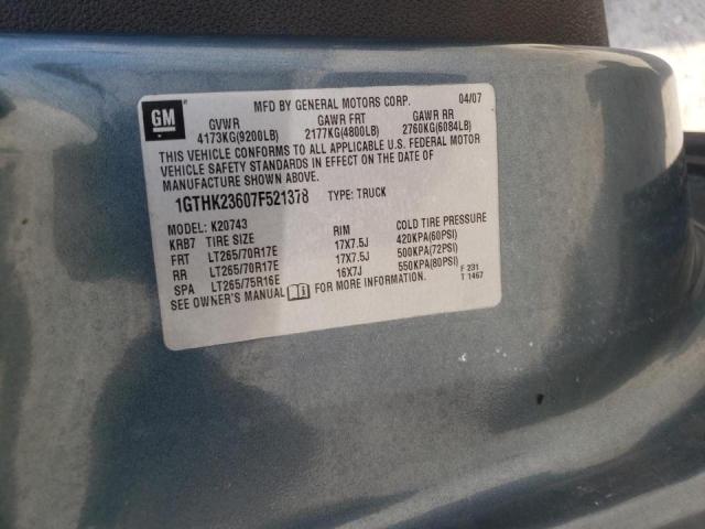 Photo 10 from auction – 2007 GMC SIERRA K25 with VIN 1GTHK23607F521378