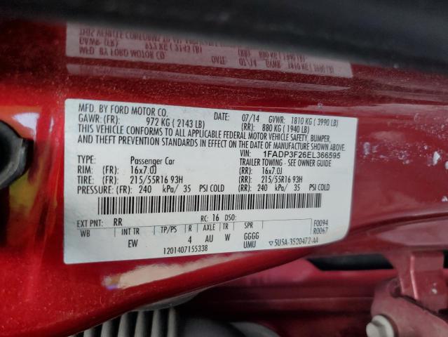 Photo 10 from auction – 2014 FORD FOCUS SE with VIN 1FADP3F26EL366595