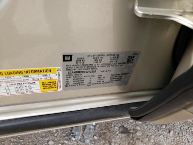 Photo 10 from auction – 2015 BUICK ENCLAVE with VIN 5GAKRBKD5FJ272235