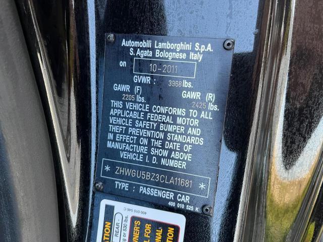 Photo 10 from auction – 2012 LAMBORGHINI GALLARDO with VIN ZHWGU5BZ3CLA11681