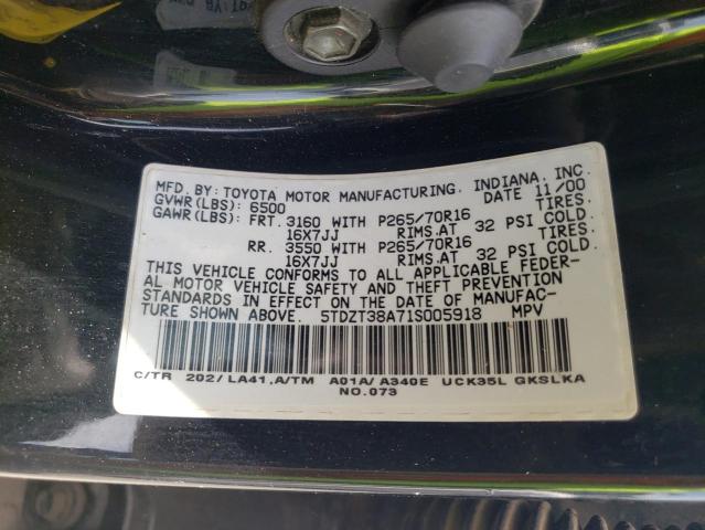 Photo 10 from auction – 2001 TOYOTA SEQUOIA LI with VIN 5TDZT38A71S005918
