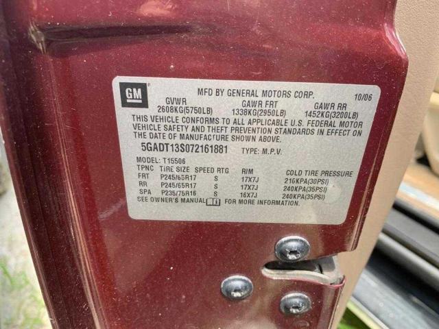 Photo 10 from auction – 2007 BUICK RAINIER CX with VIN 5GADT13S072161881