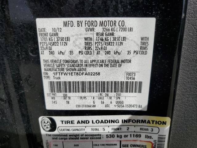 Photo 10 from auction – 2013 FORD F150 SUPER with VIN 1FTFW1ET8DFA02258