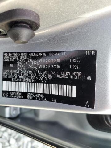 Photo 10 from auction – 2019 TOYOTA HIGHLANDER with VIN 5TDJZRFH2KS629142