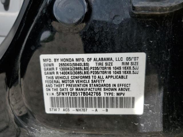 Photo 10 from auction – 2007 HONDA PILOT EXL with VIN 5FNYF28517B042766