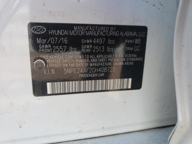 Photo 10 from auction – 2016 HYUNDAI SONATA SE with VIN 5NPE24AF2GH408720
