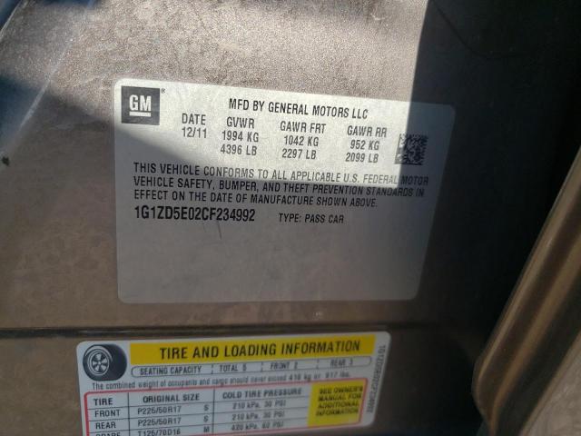 Zdjęcie 10 z aukcji – 2012 CHEVROLET MALIBU 2LT z VIN 1G1ZD5E02CF234992