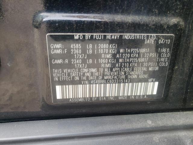 Photo 10 from auction – 2013 SUBARU OUTBACK 2. with VIN 4S4BRBLC6D3315143