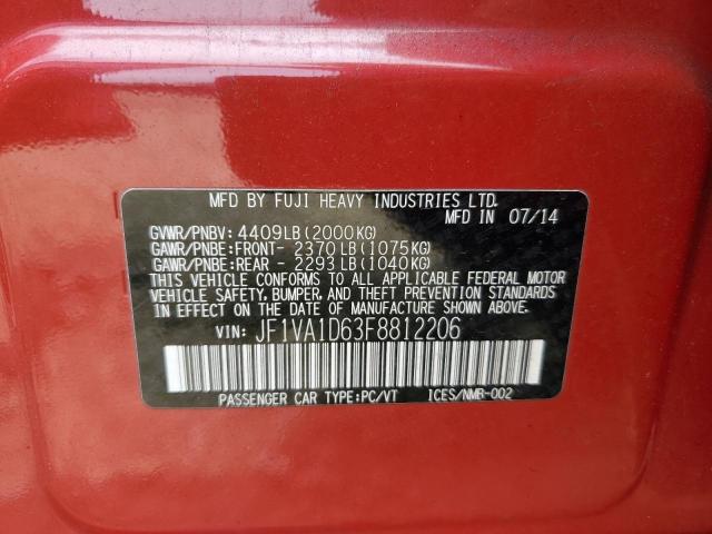 Photo 10 from auction – 2015 SUBARU WRX PREMIU with VIN JF1VA1D63F8812206
