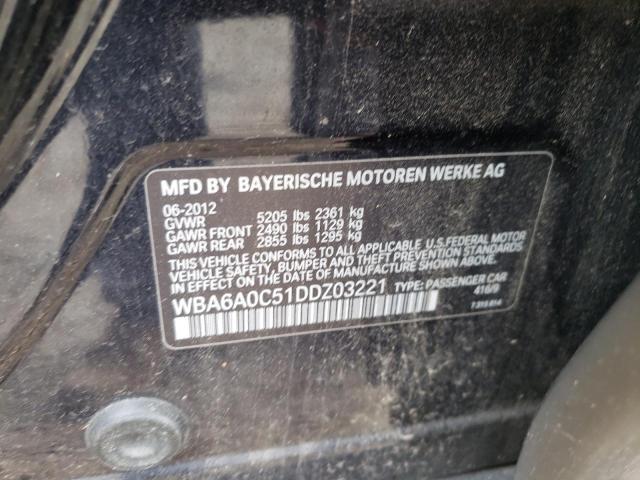 Photo 10 from auction – 2013 BMW 640 I with VIN WBA6A0C51DDZ03221